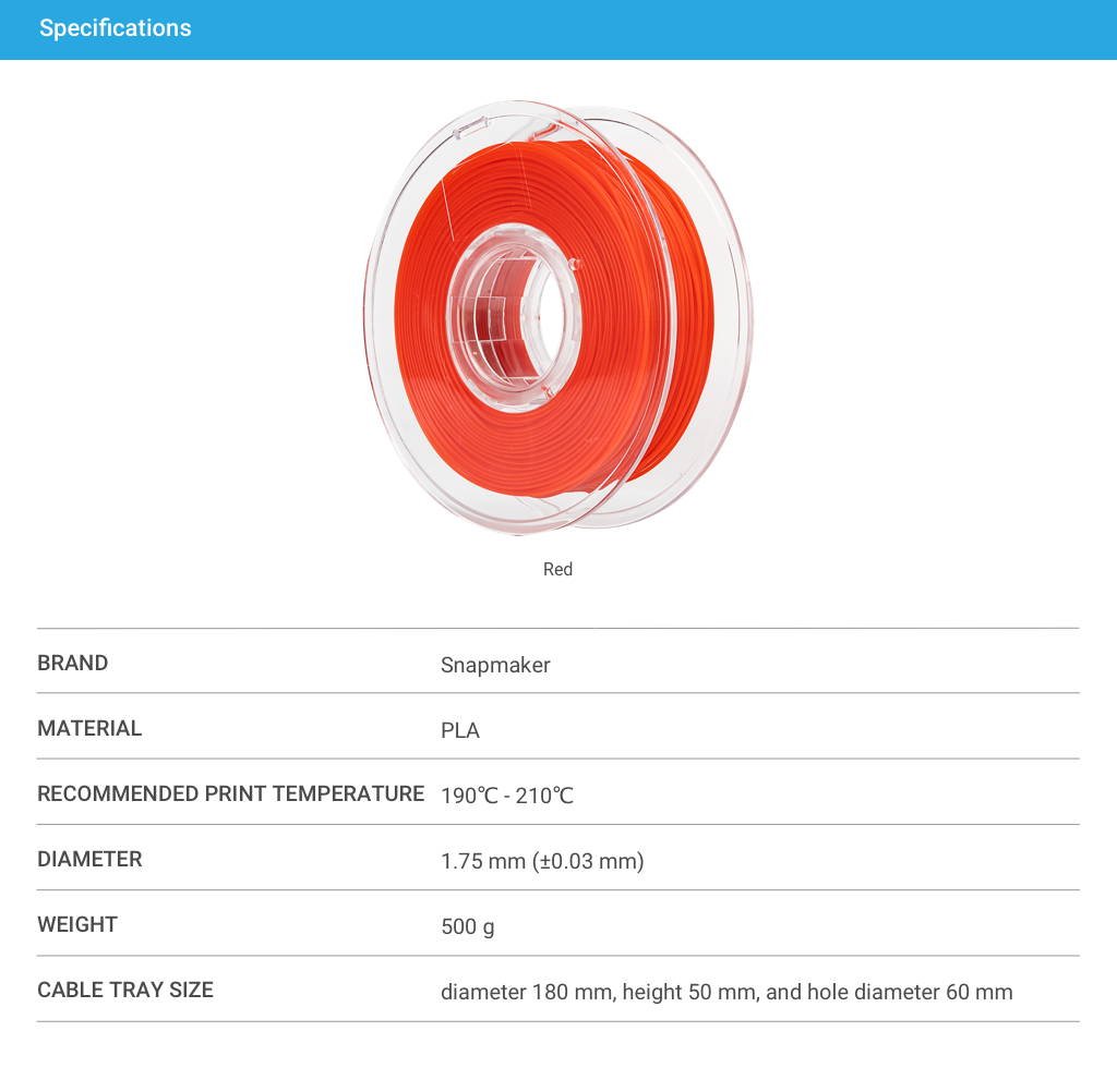 Filament PLA BLUE (500g)