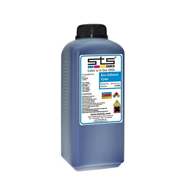 eco-solvent_bottle_cyan STS ENCRE ECO SOLVANT CYAN 1L