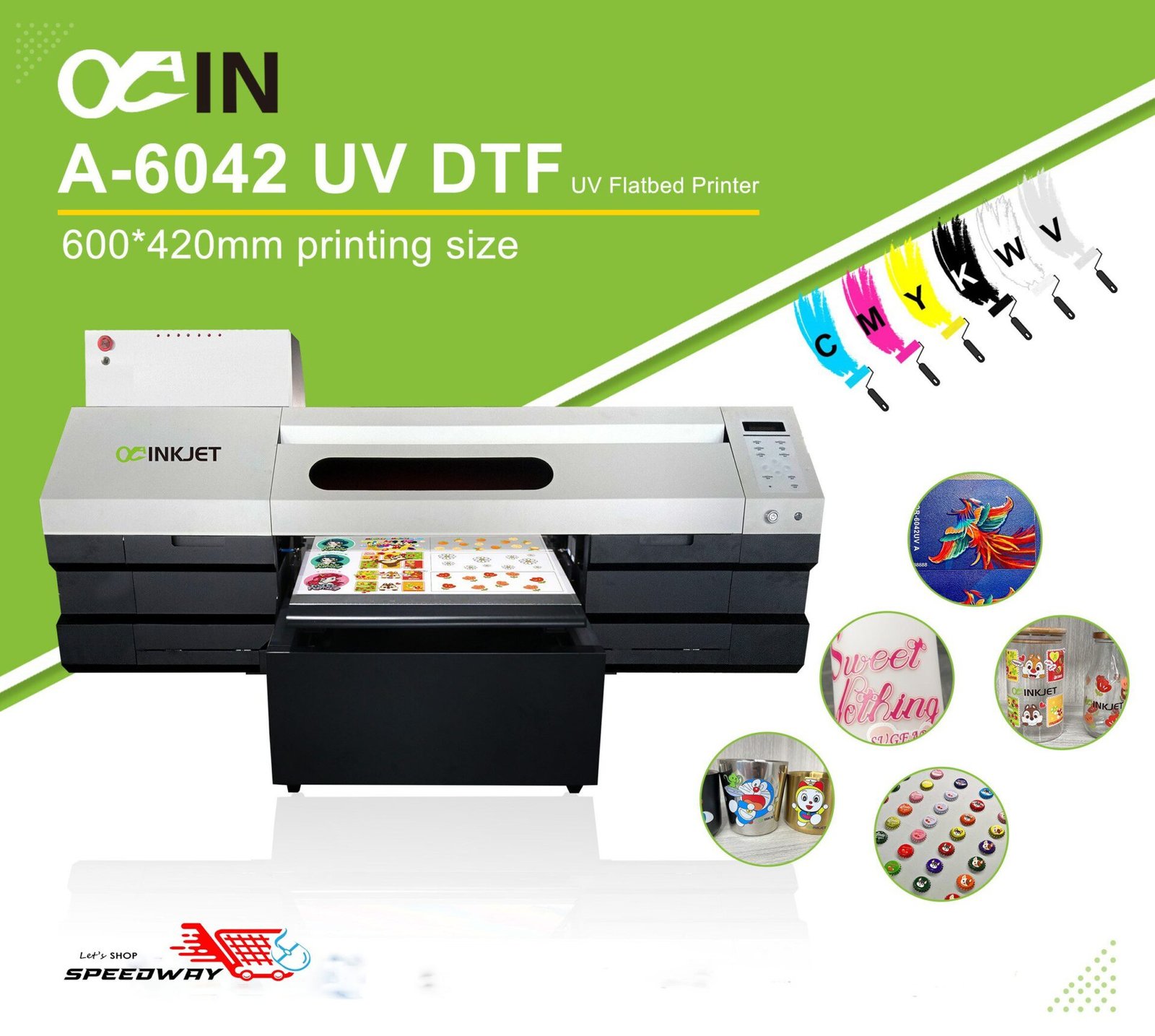 w IMPRIMANTE À PLAT MULTIFONCTION UV AINKJET A-6042A