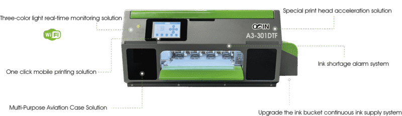 Imprimante numérique de transfert thermique pour t-shirts AINKJET AJ-301 (DTF) de bureau
